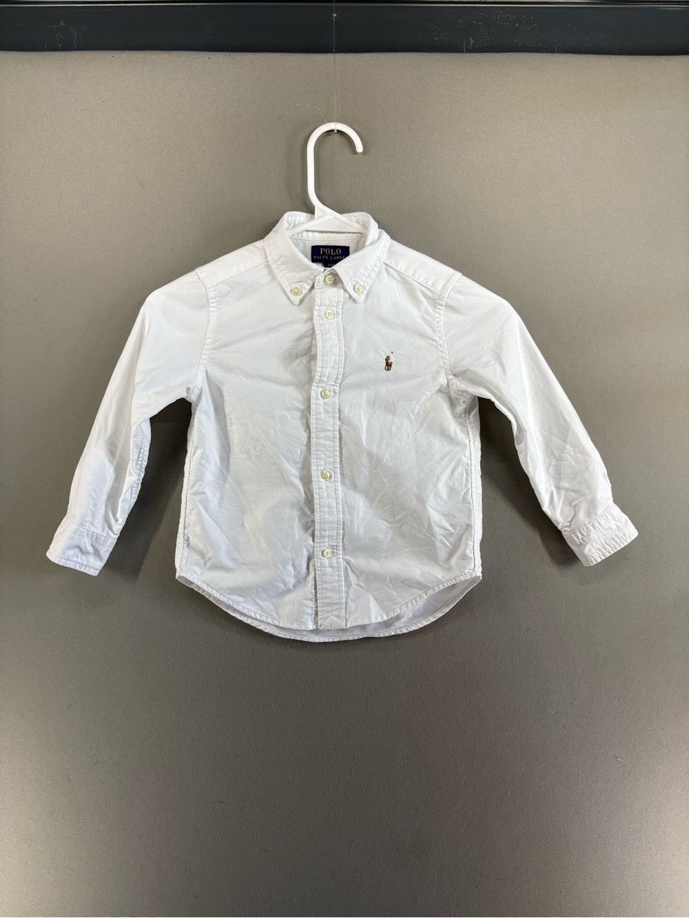 Polo Ralph Lauren Boy White Cotton Oxford Button-Down Shirt 3/3T Preppy